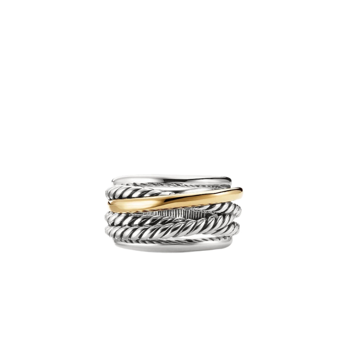 Crossover Narrow Ring with Gold