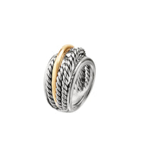 Crossover Narrow Ring with Gold