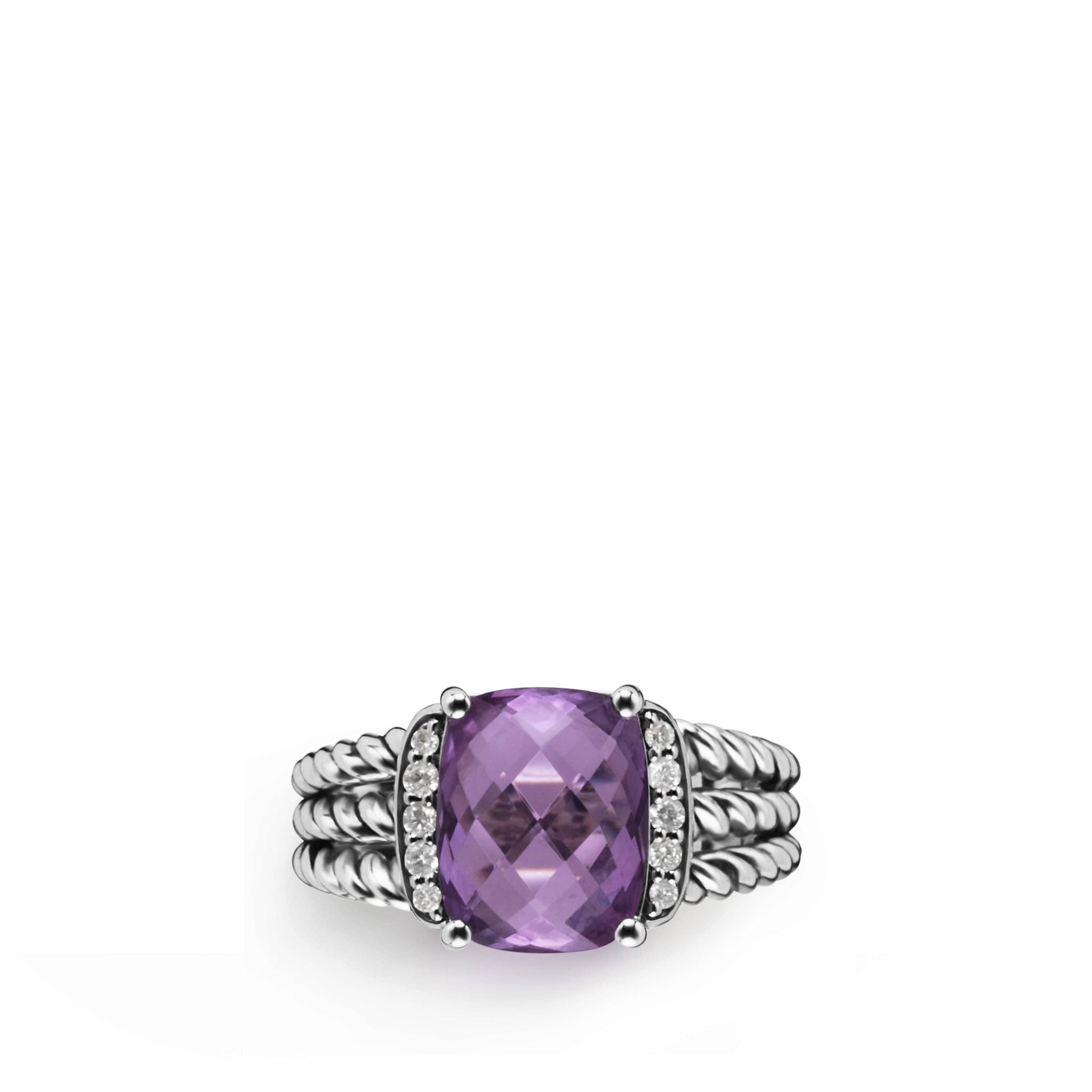 Petite Wheaton Ring with Amethyst and Diamonds