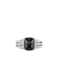 Petite Wheaton Ring with Black Onyx and Diamonds