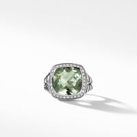 Ring with Prasiolite and Diamonds