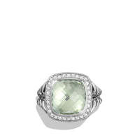 Ring with Prasiolite and Diamonds