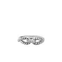 Cable Loop Ring with Diamonds
