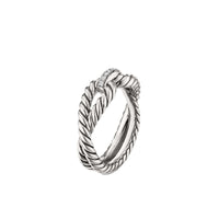 Cable Loop Ring with Diamonds