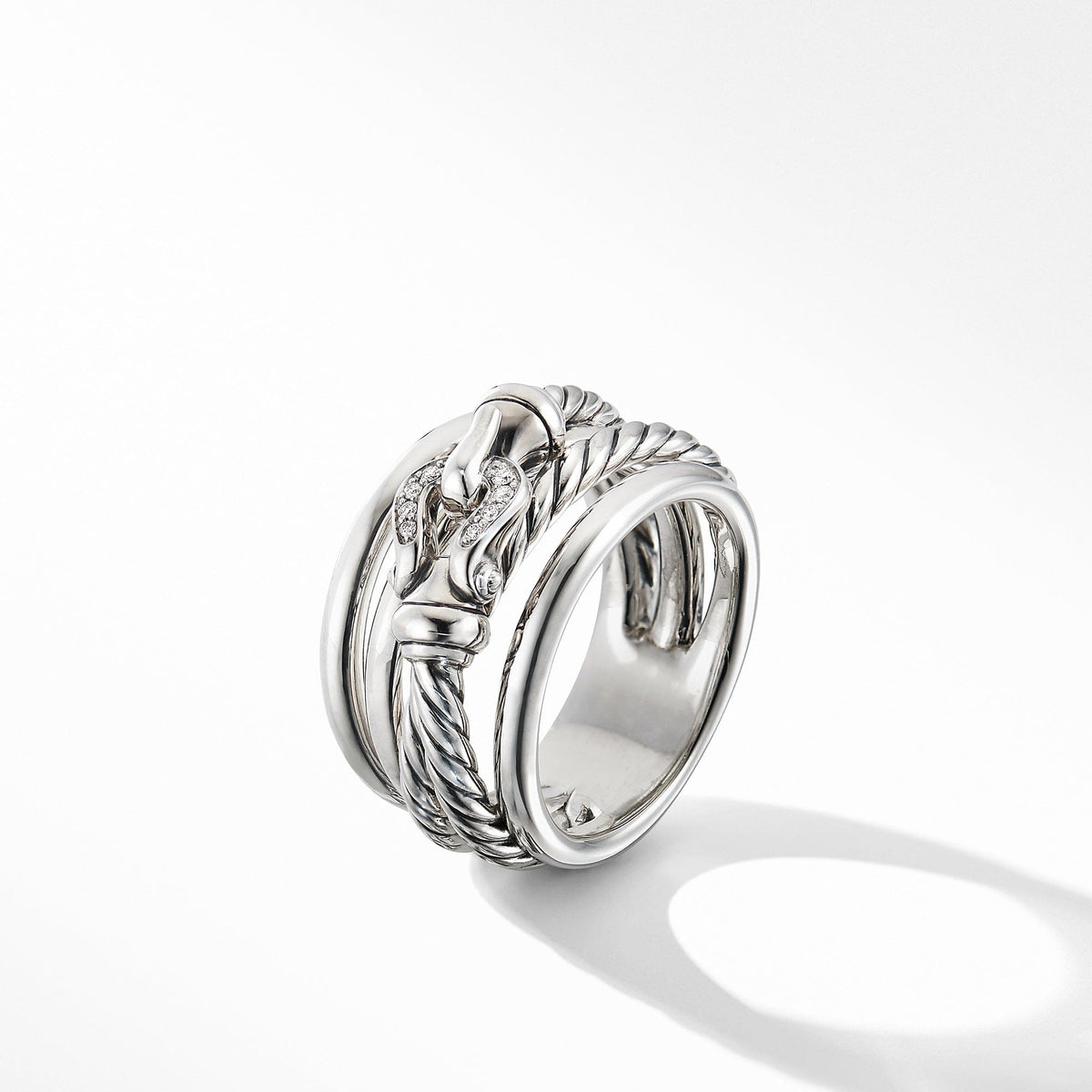 Buckle Ring with Diamonds