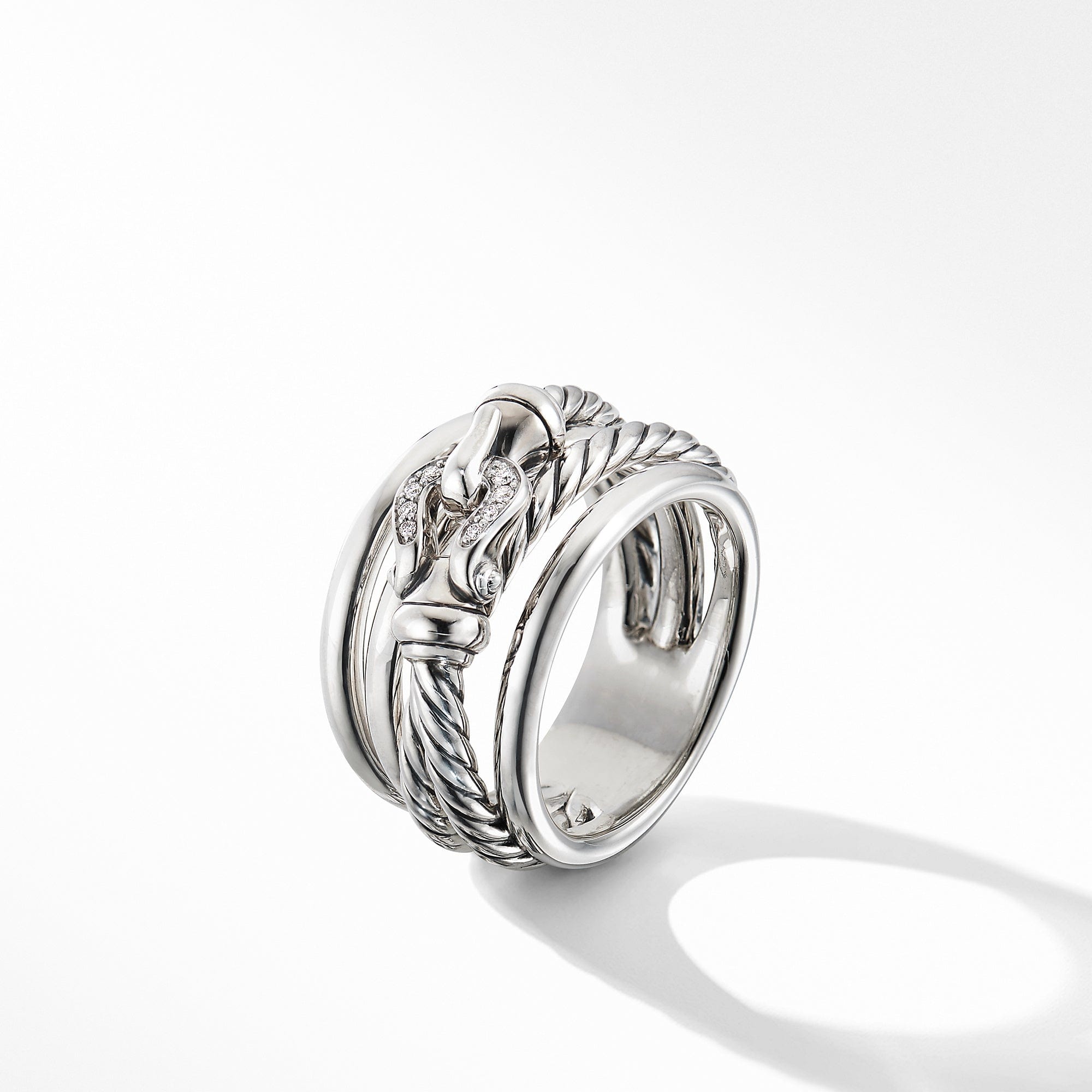 Buckle Ring with Diamonds