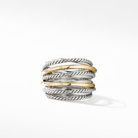 Crossover Wide Ring with 18K Yellow Gold