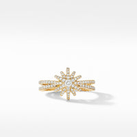 Starbust Ring in 18K Yellow Gold with Pavé Diamonds