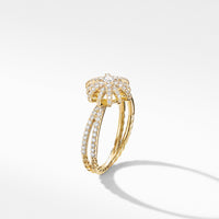 Starbust Ring in 18K Yellow Gold with Pavé Diamonds