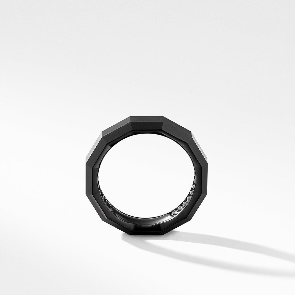 Faceted Band Ring in Black Titanium
