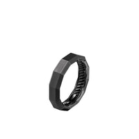 Faceted Band Ring in Black Titanium