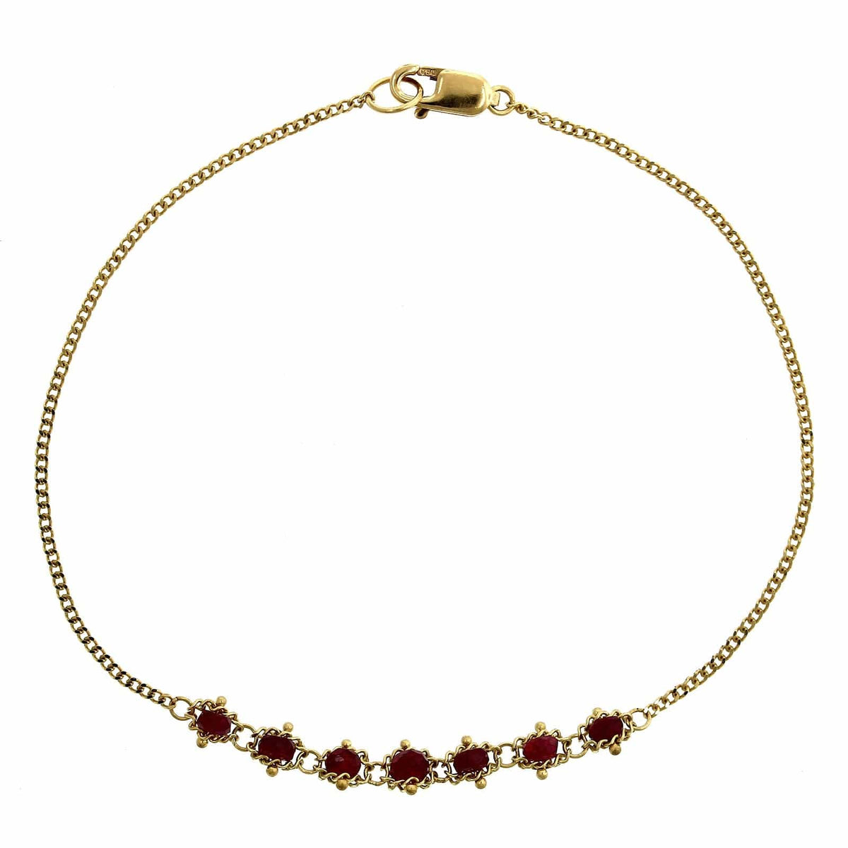 18K Yellow Gold Ruby Bead Bracelet, Long's Jewelers