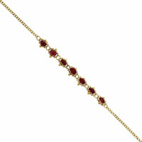 18K Yellow Gold Ruby Bead Bracelet, Long's Jewelers