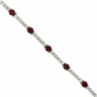 Platinum Ruby and Diamond Line Bracelet, Platinum, Long's Jewelers