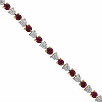 18K Yellow Gold and Platinum Ruby Diamond Bracelet