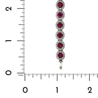 18K White Gold Ruby Diamond Halo Bracelet, 18k white gold, Long's Jewelers