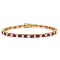 18K Yellow Gold Ruby and Diamond Tennis Bracelet, 18k yellow gold, Long's Jewelers