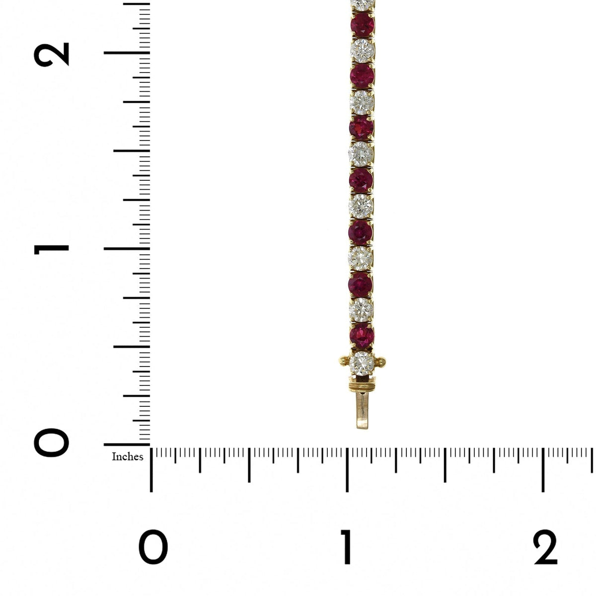 18K Yellow Gold Ruby and Diamond Tennis Bracelet, 18k yellow gold, Long's Jewelers