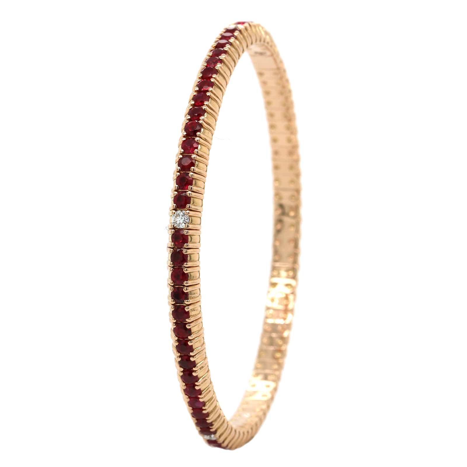 Zydo 18K Yellow Gold Ruby Stretch Bracelet