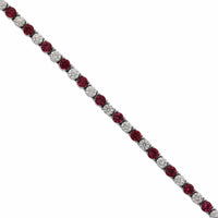 18K White Gold Ruby and Diamond Tennis Bracelet