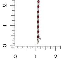 18K White Gold Ruby and Diamond Tennis Bracelet