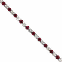 18K White Gold Ruby and Diamond Tennis Bracelet, Longs Jewelers
