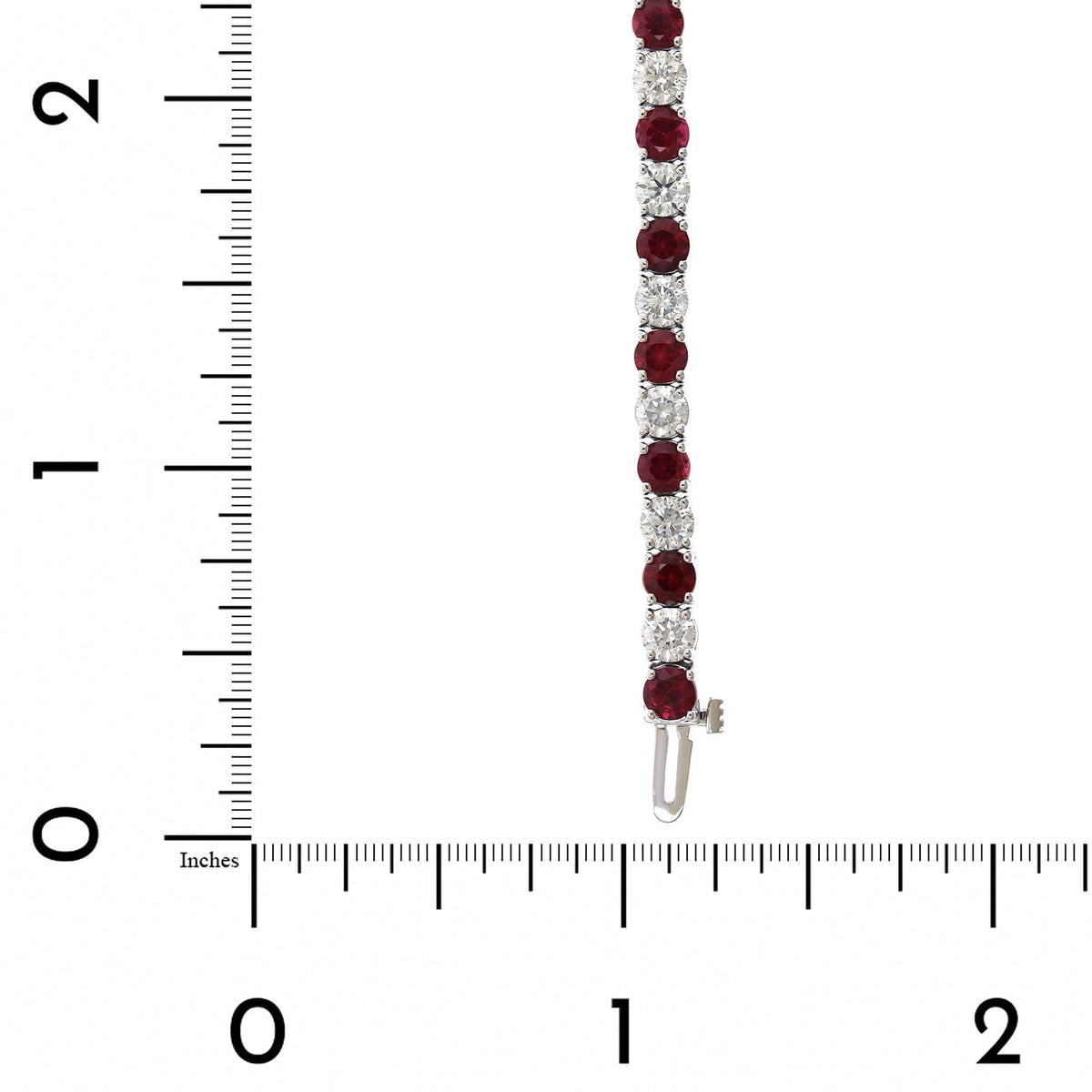 18K White Gold Ruby and Diamond Tennis Bracelet, Longs Jewelers