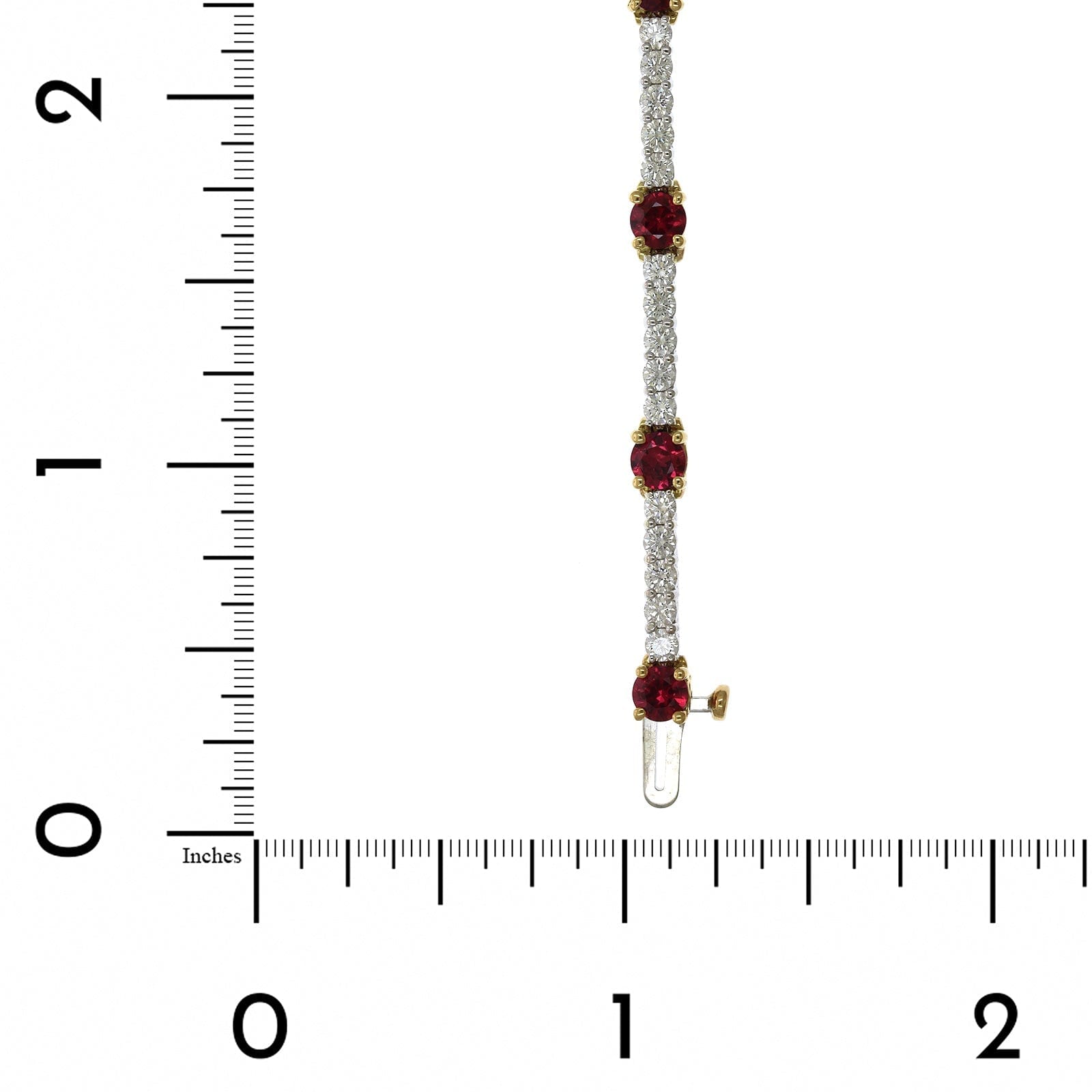18K Yellow and White Gold Ruby and Diamond Bracelet, 18k white and yellow gold, Long's Jewelers