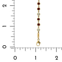 18K Yellow Gold Ruby and Diamond Bezel Set Bracelet, 18k yellow gold Long's Jewelry