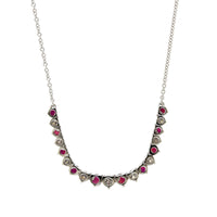 18K Graduated Diamond and Ruby Flexible Necklace