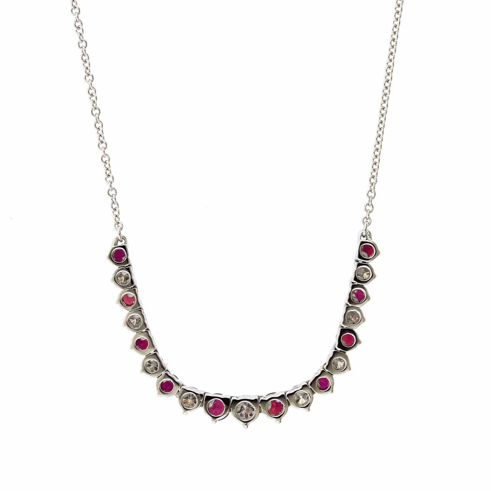 18K Graduated Diamond and Ruby Flexible Necklace