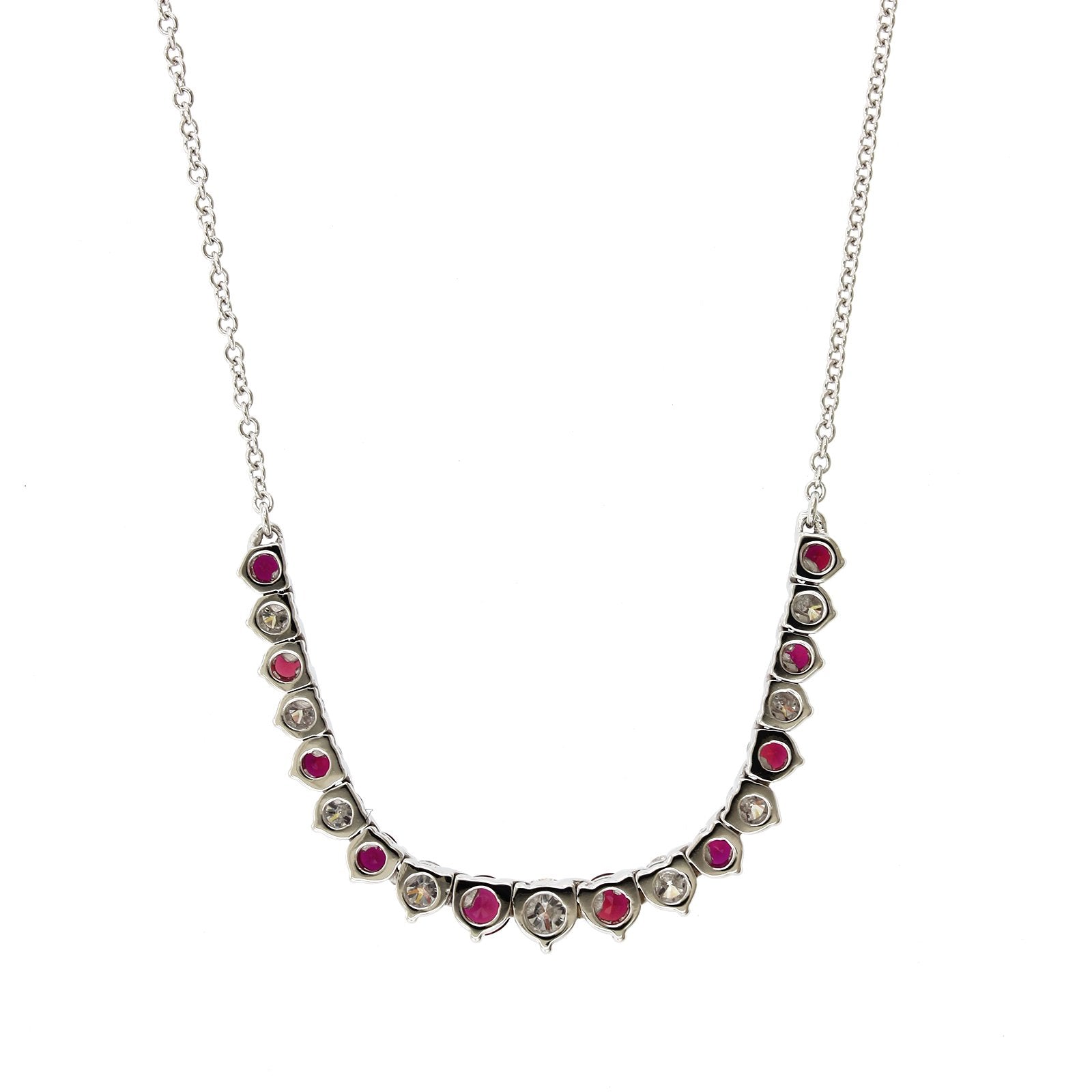 18K Graduated Diamond and Ruby Flexible Necklace
