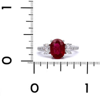 Platinum Oval Ruby Ring and Diamond Ring