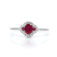 14K White Gold Ruby and Diamond Ring