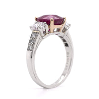 Oscar Heyman Platinum and 18K Yellow Gold Ruby and Diamond Ring