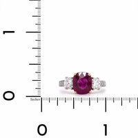 Oscar Heyman Platinum and 18K Yellow Gold Ruby and Diamond Ring