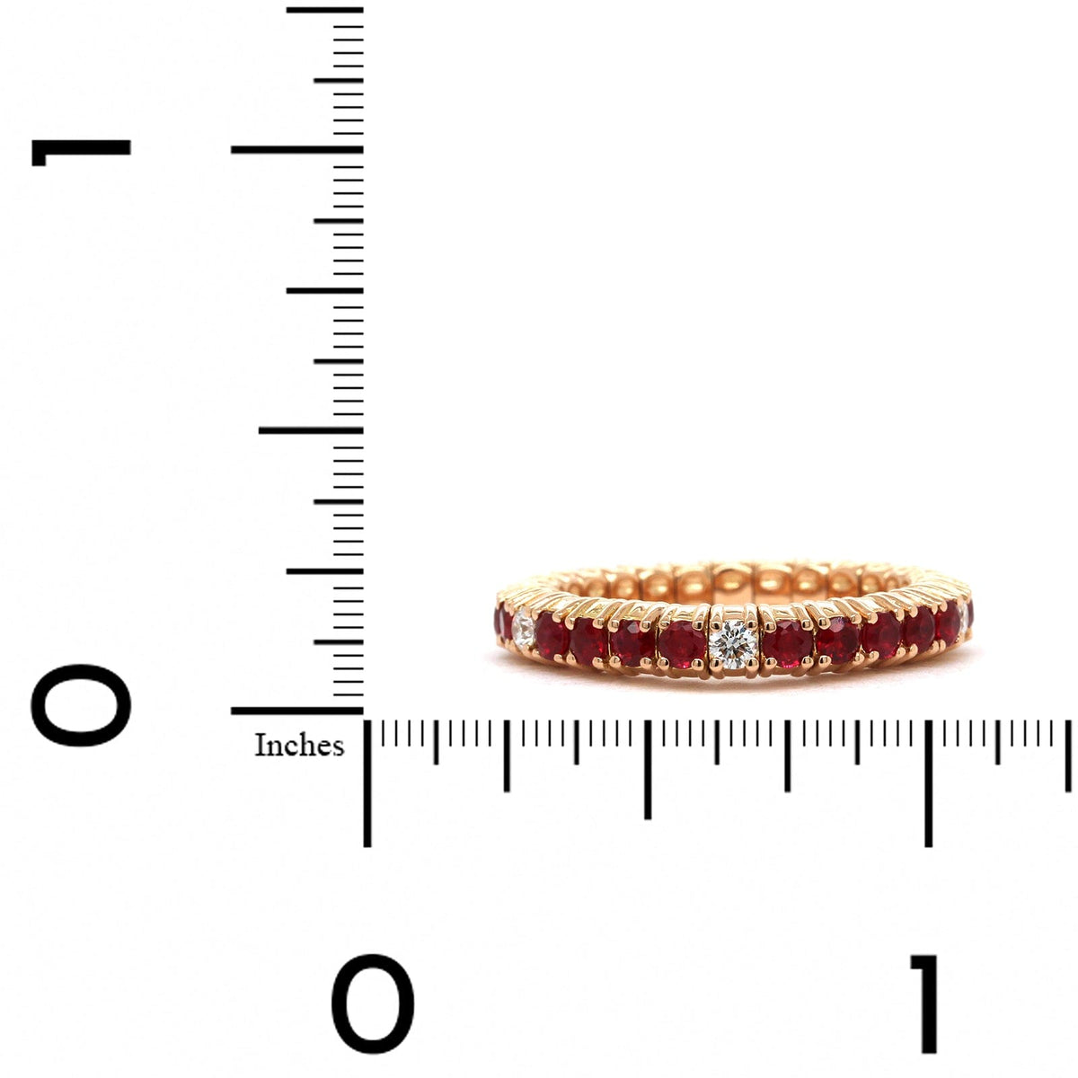 18K Rose Gold Ruby Stretch Ring, Long's Jewelers