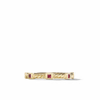 Cable Collectibles® Stack Ring in 18K Yellow Gold with Rubies