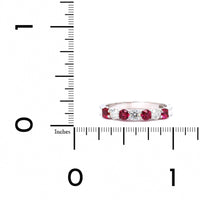 18K White Gold Ruby and Diamond Band