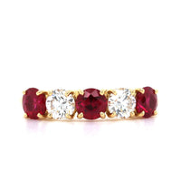 18K Yellow Gold Ruby and Diamond Band