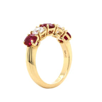 18K Yellow Gold Ruby and Diamond Band