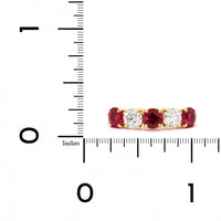 18K Yellow Gold Ruby and Diamond Band