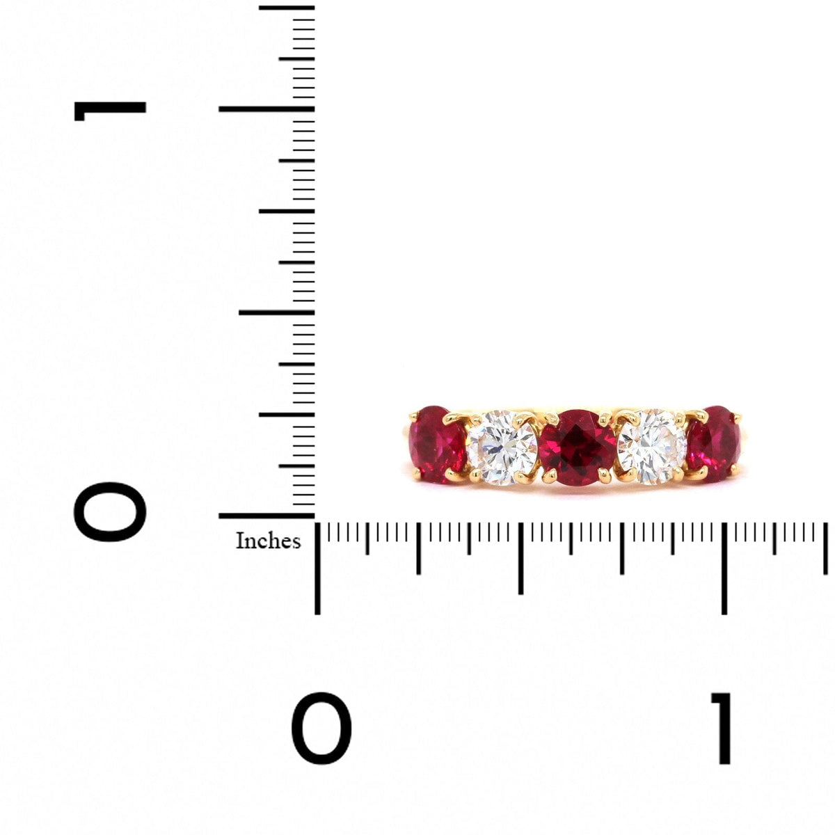 18K Yellow Gold Ruby and Diamond Band