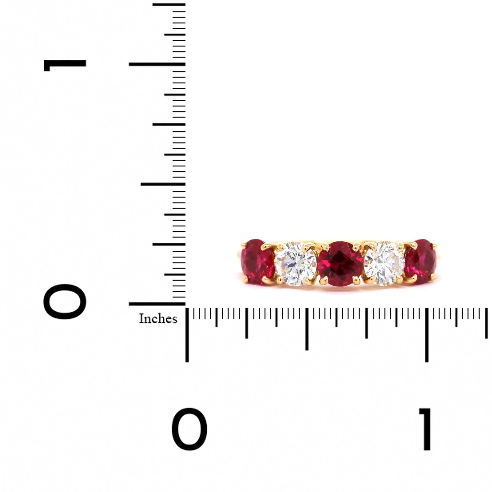 18K Yellow Gold Ruby and Diamond Band