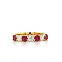 18K Yellow Gold Ruby and Diamond Band