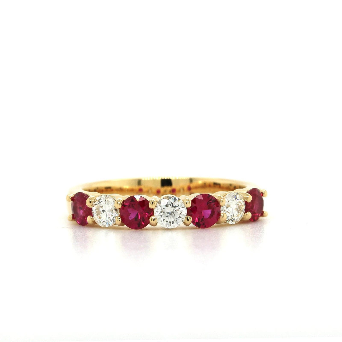 18K Yellow Gold Ruby and Diamond Band