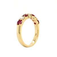 18K Yellow Gold Ruby and Diamond Band