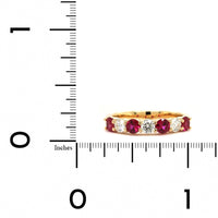 18K Yellow Gold Ruby and Diamond Band
