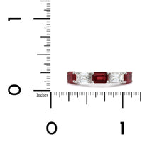 Platinum 5 Stone Ruby and Diamond Band