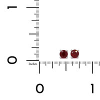 14K White Gold Round Ruby Stud Earrings